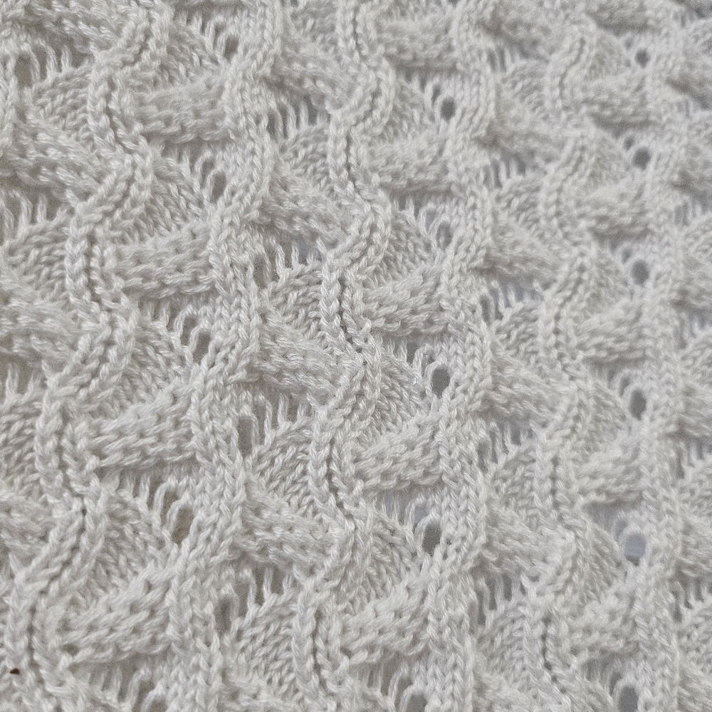 90s Style Crochet Knit Shortsleeve Blouse Top Cardigan Cable Knit Detail Size S - Picture 4 of 7